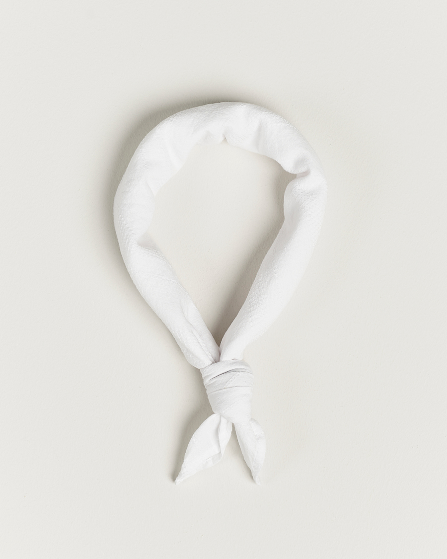 Herre | Oscar Jacobson Cotton Structure Bandana White | Oscar Jacobson | Cotton Structure Bandana White