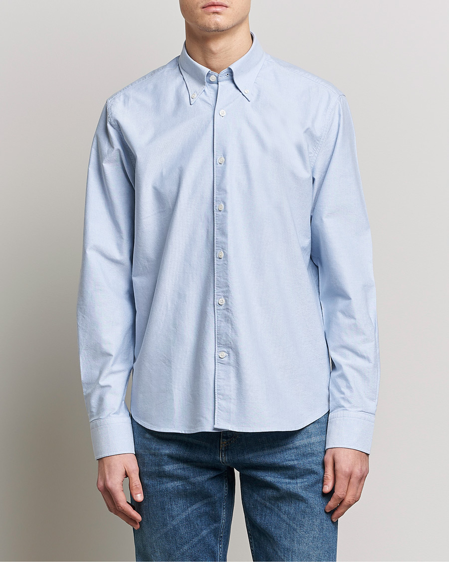 Herre |  | Oscar Jacobson | Regular Fit Button Down Oxford Shirt Light Blue