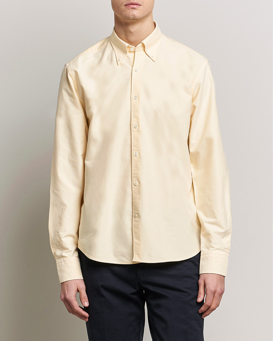 Herre |  | Oscar Jacobson | Regular Fit Button Down Oxford Shirt Yellow