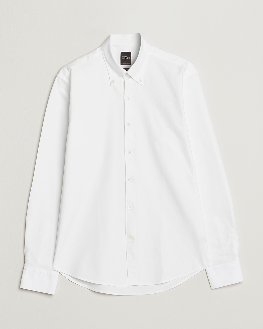 Herre | Skjorter | Oscar Jacobson | Regular Fit Button Down Oxford Shirt White