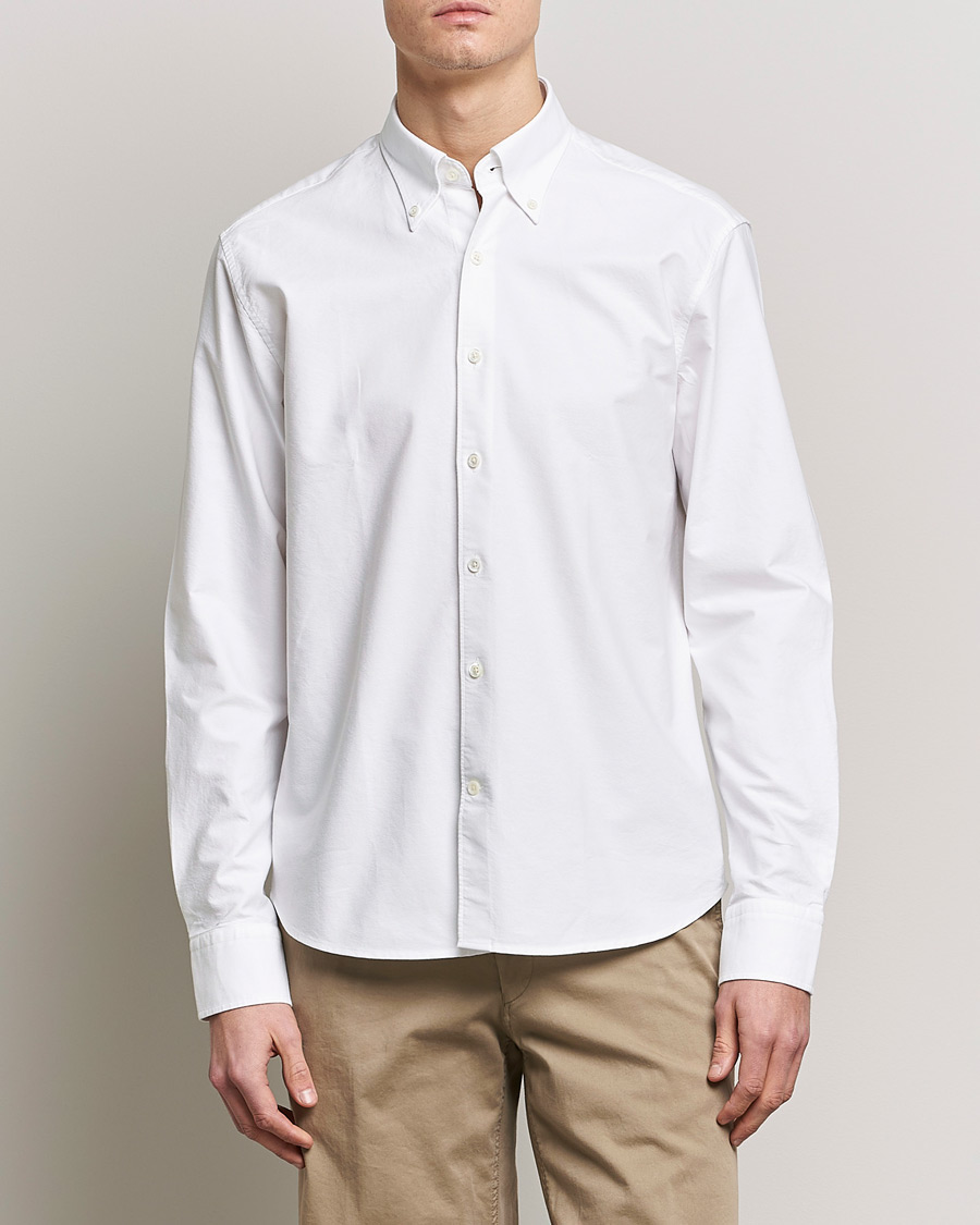 Herre | Business & Beyond | Oscar Jacobson | Regular Fit Button Down Oxford Shirt White