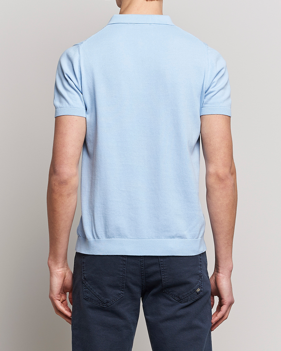 Herre | Pikéer | Oscar Jacobson | Bard Short Sleeve Structured Cotton Polo Light Blue
