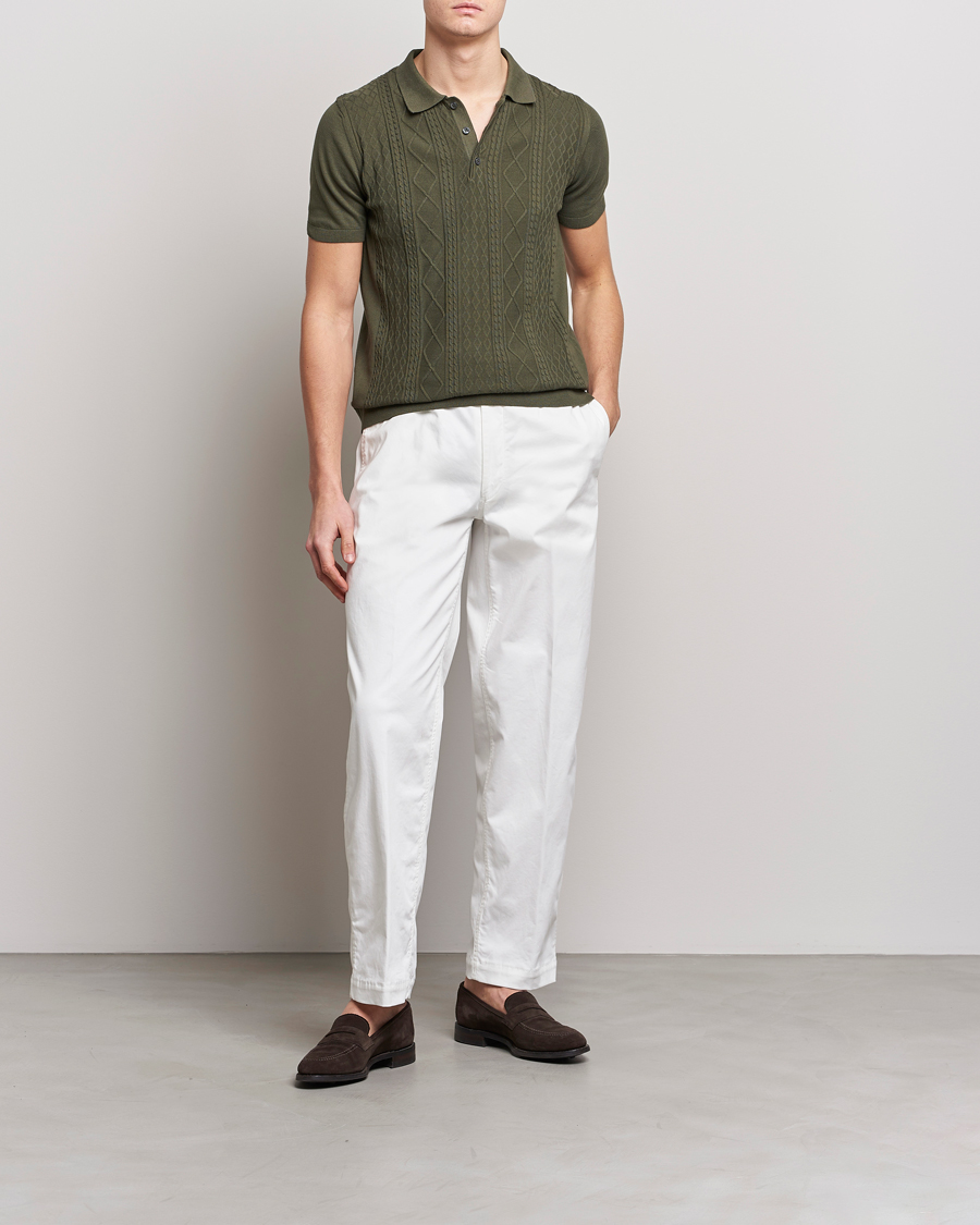 Herre | Pikéer | Oscar Jacobson | Bard Short Sleeve Structured Cotton Polo Olive