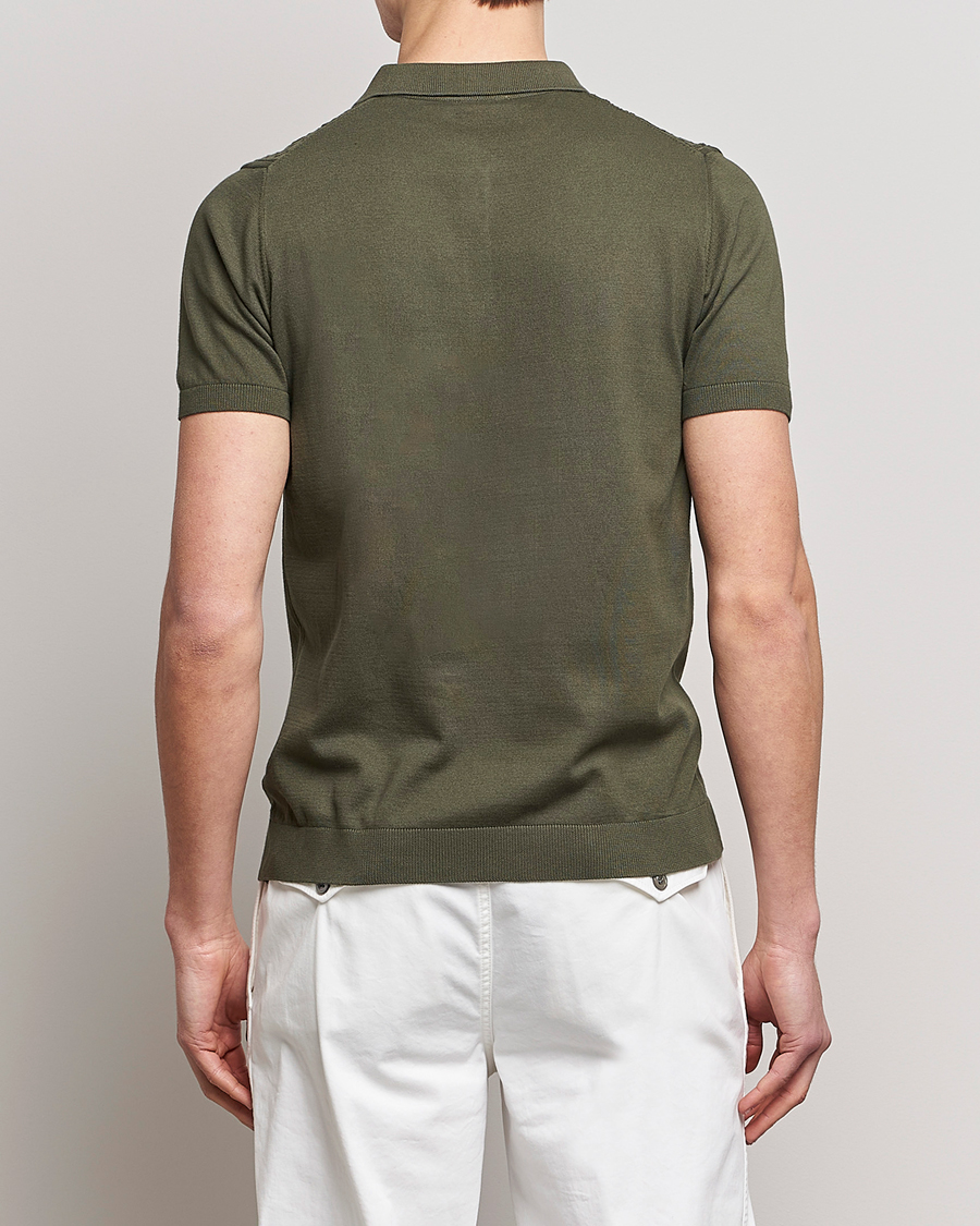 Herre | Pikéer | Oscar Jacobson | Bard Short Sleeve Structured Cotton Polo Olive
