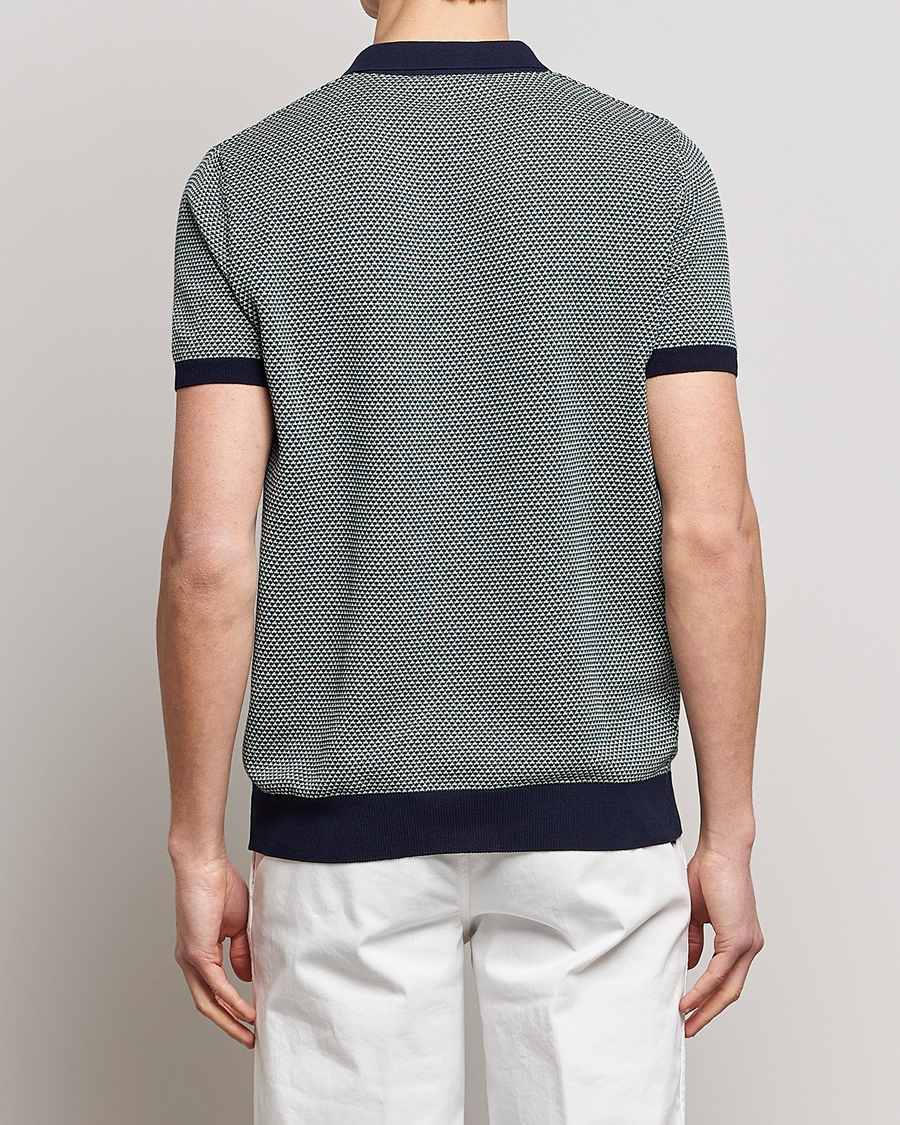 Herre | Pikéer | Oscar Jacobson | Dalius Cotton Woven Structure Cotton Polo Green