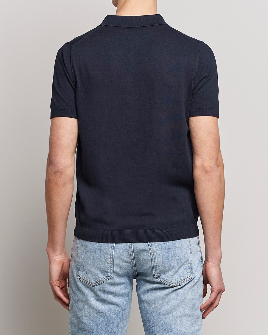 Herre | Pikéer | Oscar Jacobson | Otto Short Sleeve Zip Polo Navy