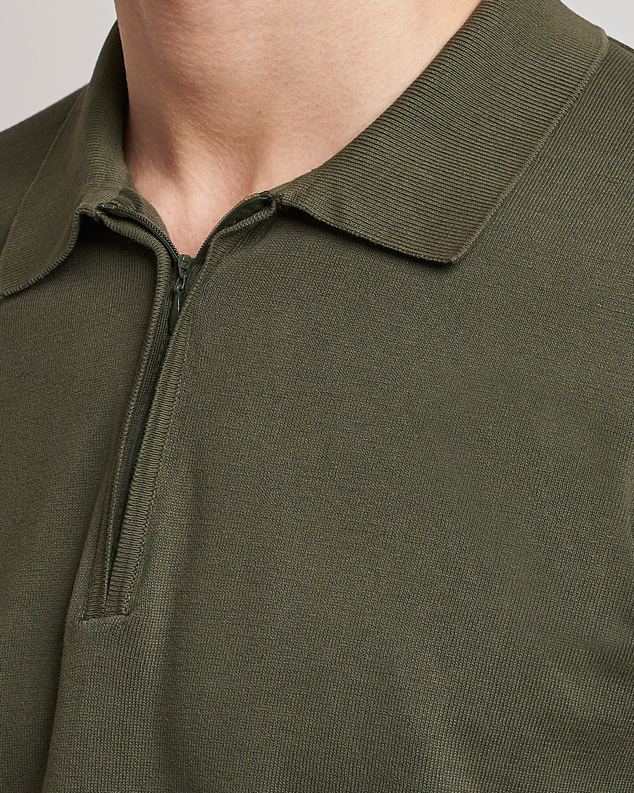 Herre | Pikéer | Oscar Jacobson | Otto Short Sleeve Zip Polo Olive