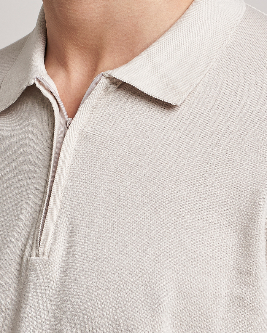 Herre | Pikéer | Oscar Jacobson | Otto Short Sleeve Zip Polo Creme