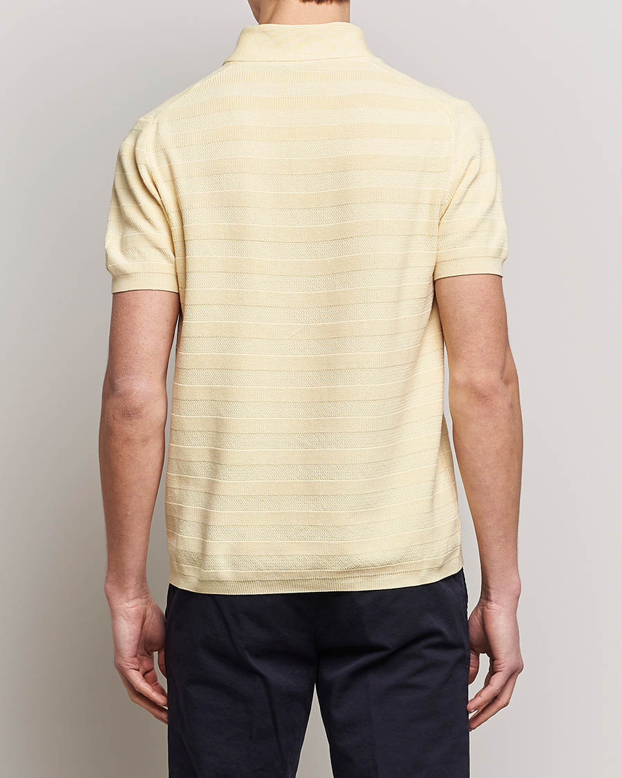 Herre | Pikéer | Oscar Jacobson | Rolle Garment Dye Structured Cotton Polo Yellow