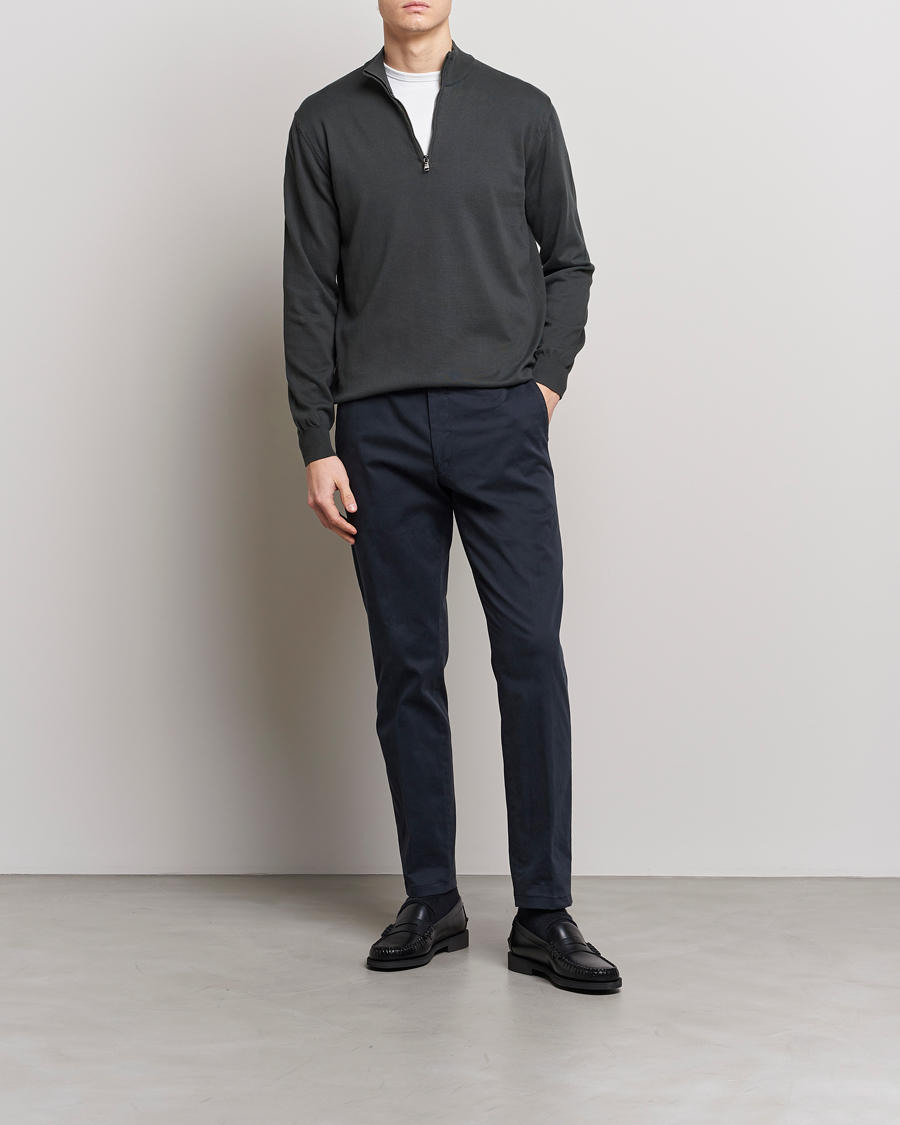 Herre | Gensere | Oscar Jacobson | Pat Cotton Half Zip Green
