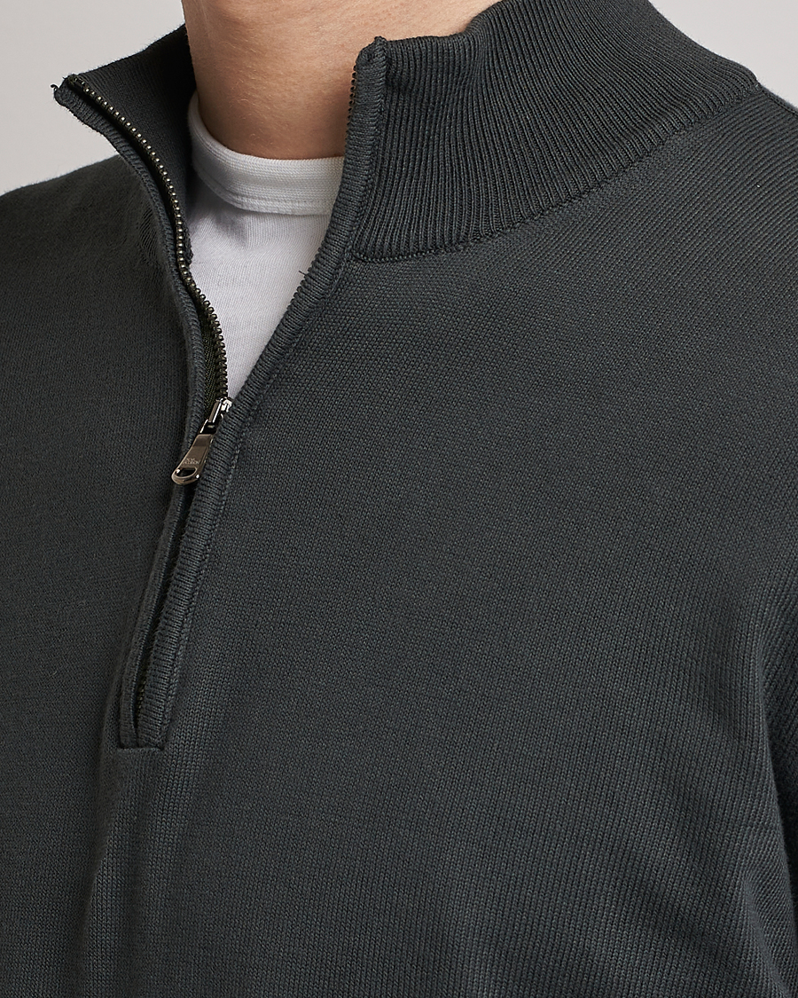 Herre | Gensere | Oscar Jacobson | Pat Cotton Half Zip Green