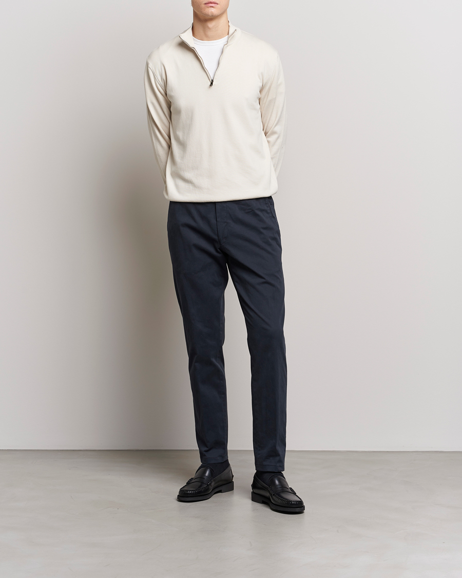 Herre | Gensere | Oscar Jacobson | Pat Cotton Half Zip Off White
