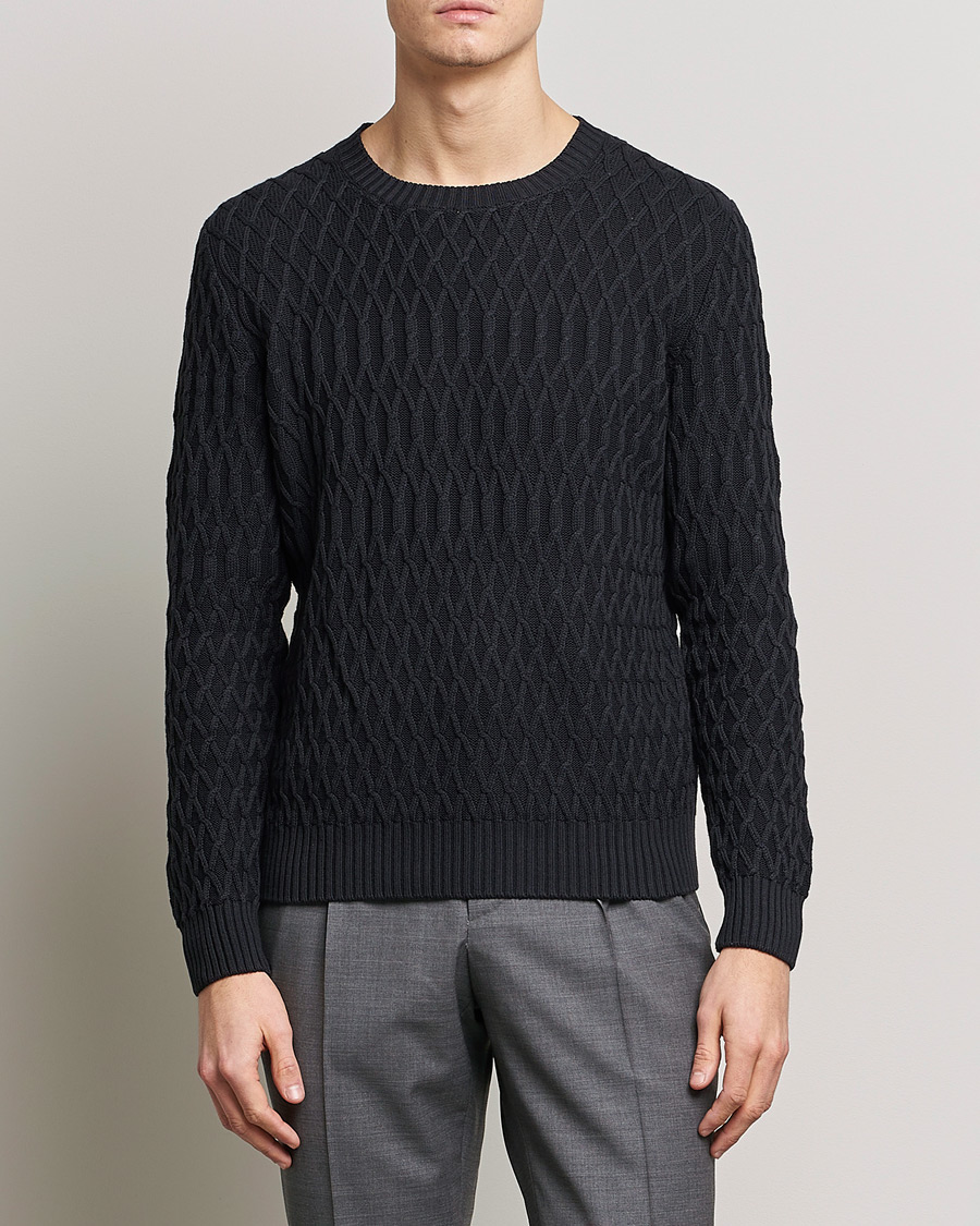 Herre |  | Oscar Jacobson | Cotton Fisherman Sweatshirt Navy