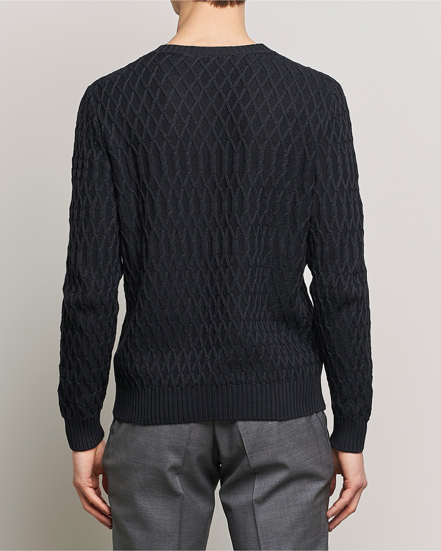 Herre | Gensere | Oscar Jacobson | Cotton Fisherman Sweatshirt Navy