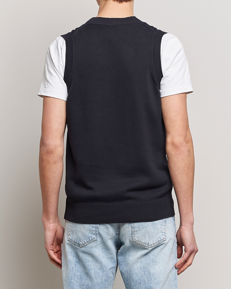 Herre | Gensere | Oscar Jacobson | Lucas Cable Knitted Vest Navy