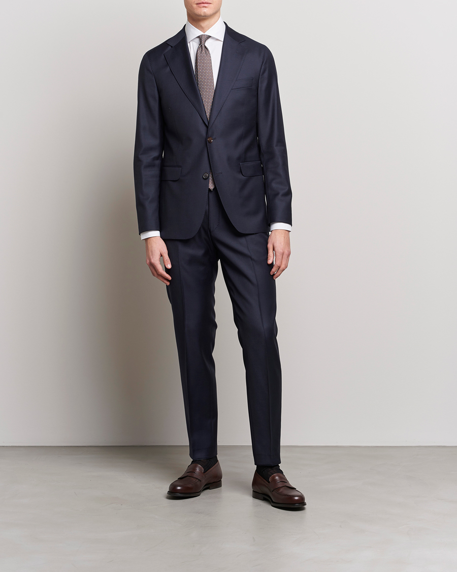 Herre | Klær | Oscar Jacobson | Ego Loro Piana Zelander Merino Wool Suit Navy