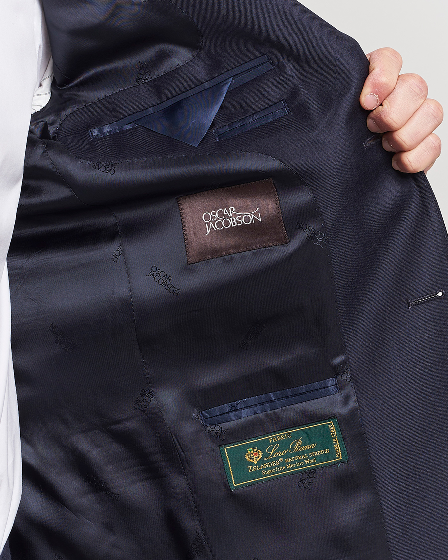 Herre | Dresser | Oscar Jacobson | Ego Loro Piana Zelander Merino Wool Suit Navy