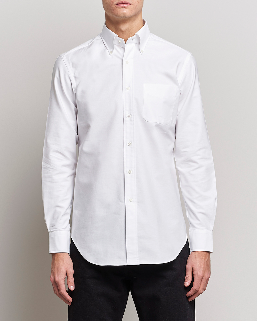 Herre | | Kamakura Shirts | Slim Fit Oxford BD Shirt White