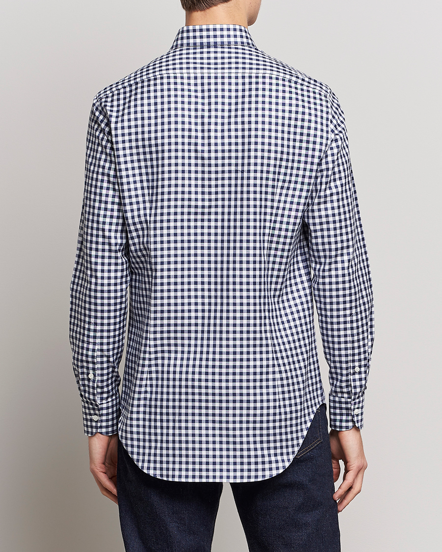 Herre | Skjorter | Kamakura Shirts | Slim Fit Gingham Shirt Navy