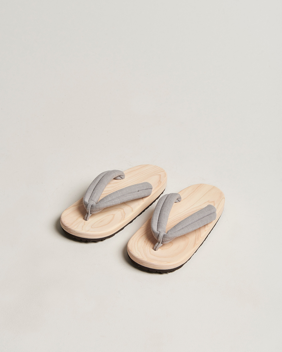 Men |  | Beams Japan | Wooden Geta Sandals Light Grey