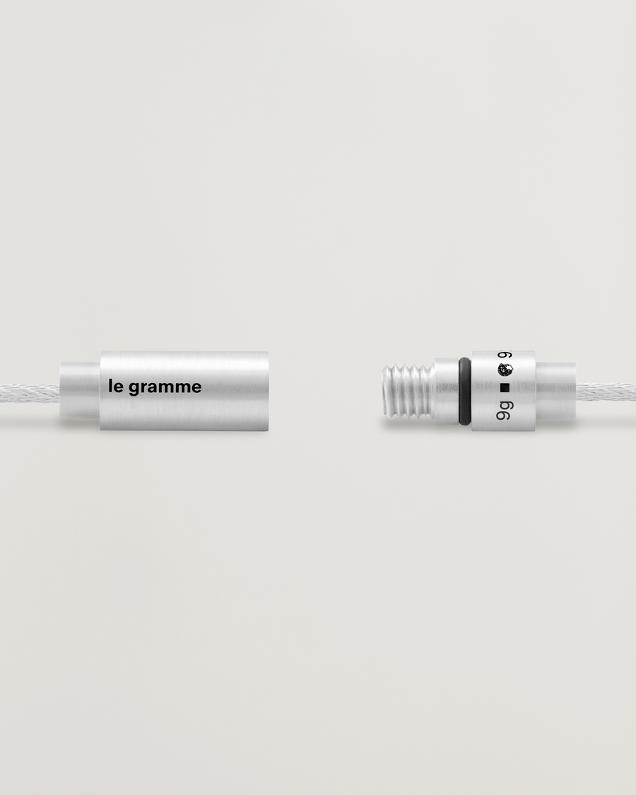 Herre | LE GRAMME Triptych Cable Bracelet Brushed Sterling Silver 9g | LE GRAMME | Triptych Cable Bracelet Brushed Sterling Silver 9g