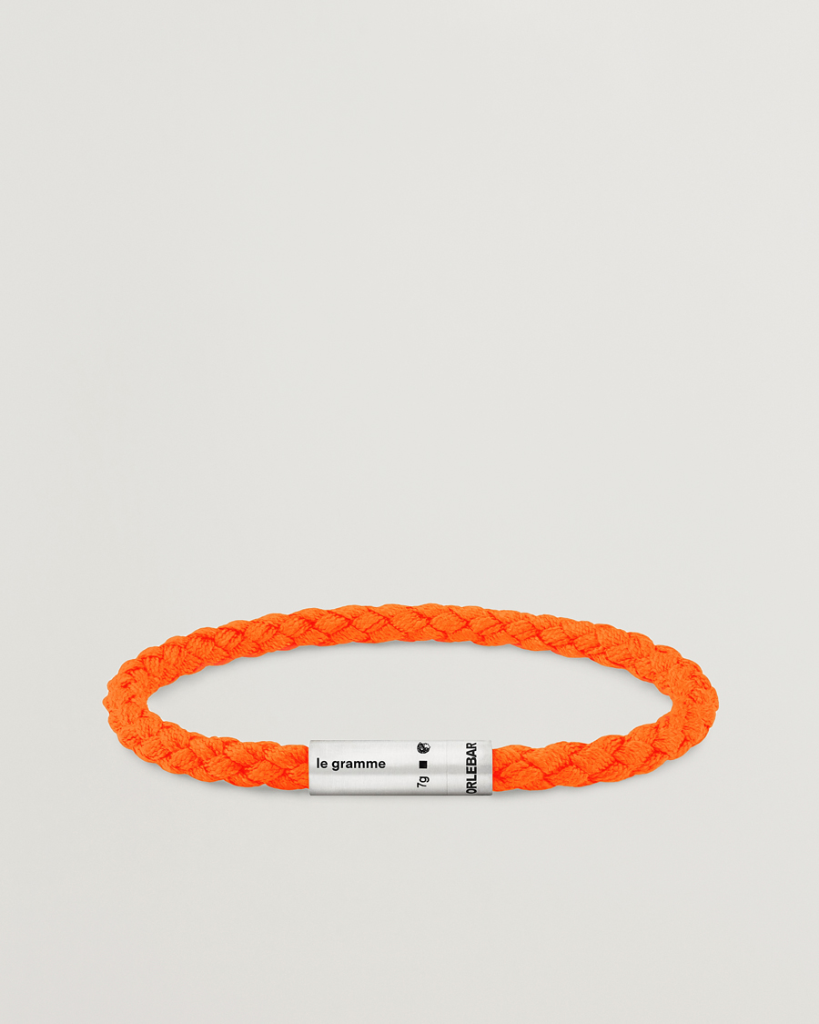 Herre | LE GRAMME X Orlebar Brown Nato Bracelet Orange/Sterling Silver | LE GRAMME | X Orlebar Brown Nato Bracelet Orange/Sterling Silver