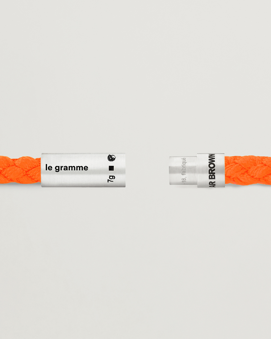 Herre | LE GRAMME X Orlebar Brown Nato Bracelet Orange/Sterling Silver | LE GRAMME | X Orlebar Brown Nato Bracelet Orange/Sterling Silver