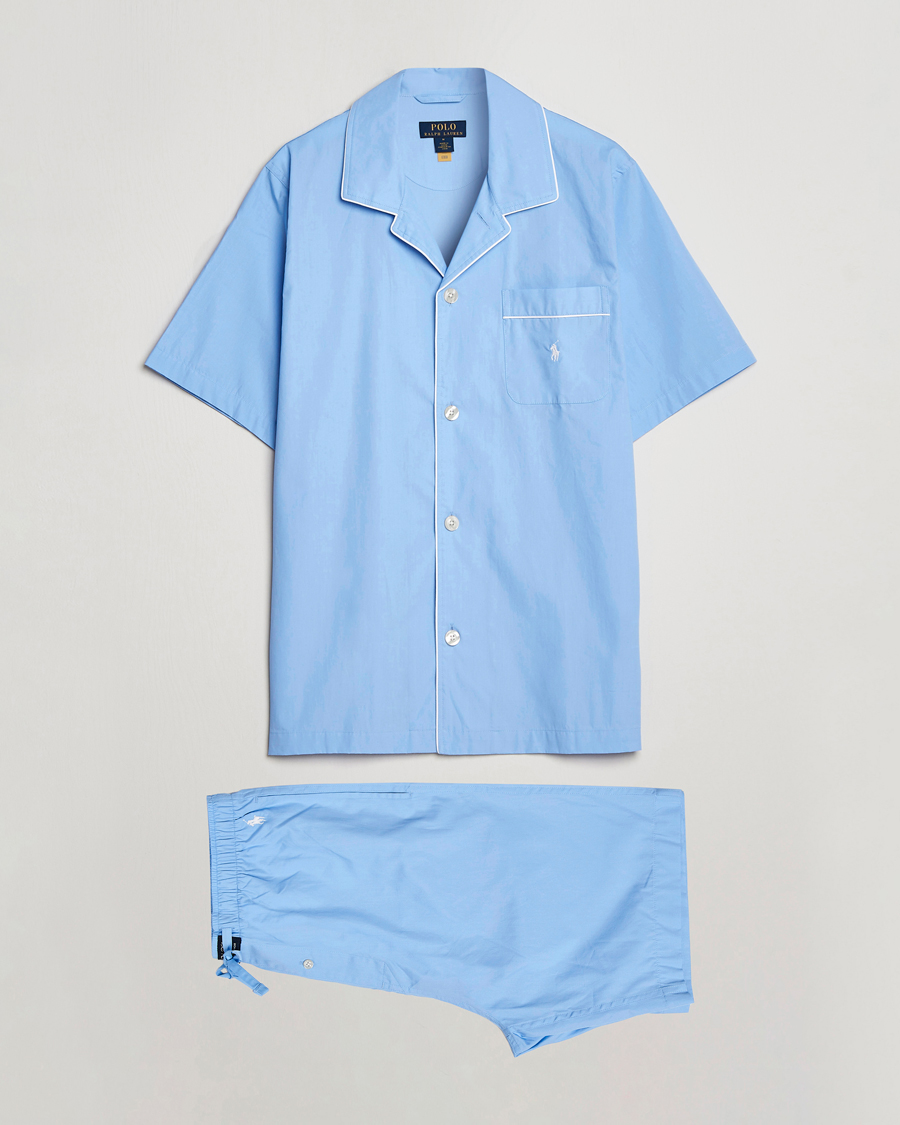 Herre | Pyjamaser og badekåper | Polo Ralph Lauren | Cotton Short Pyajama Set Solid Austin Blue