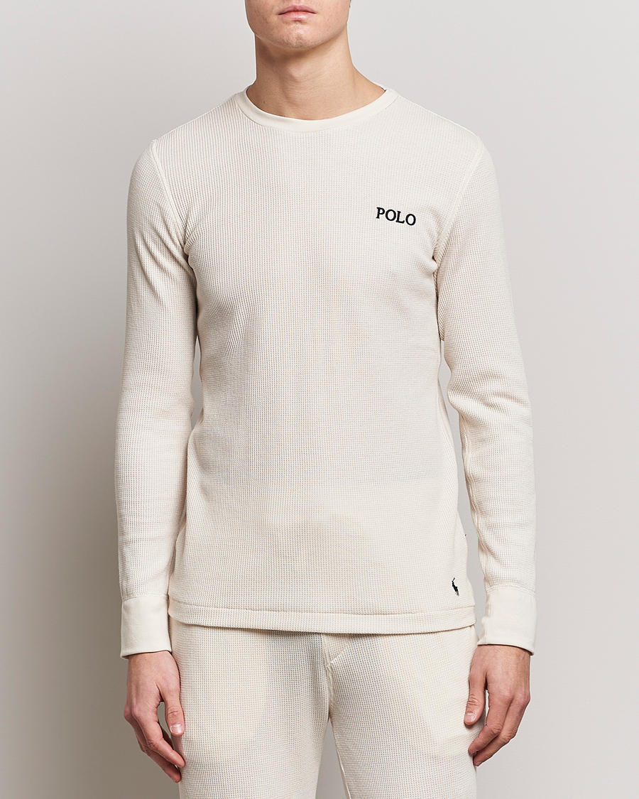 Herre | T-Shirts | Polo Ralph Lauren | Waffle Long Sleeve Crew Neck Guide Cream