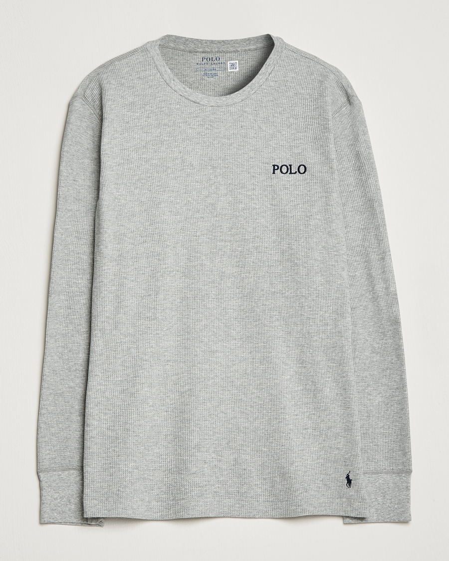 Herre | T-Shirts | Polo Ralph Lauren | Waffle Long Sleeve Crew Neck Andover Heather