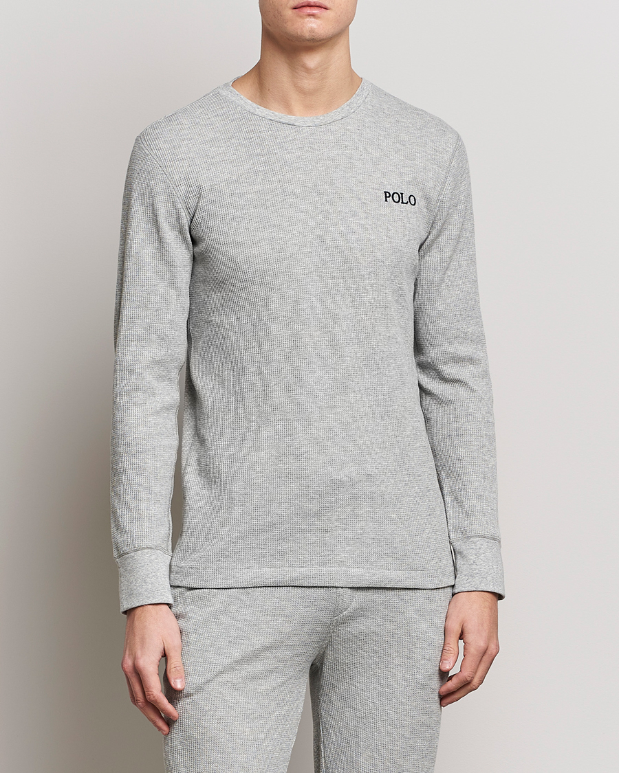 Herre | T-Shirts | Polo Ralph Lauren | Waffle Long Sleeve Crew Neck Andover Heather