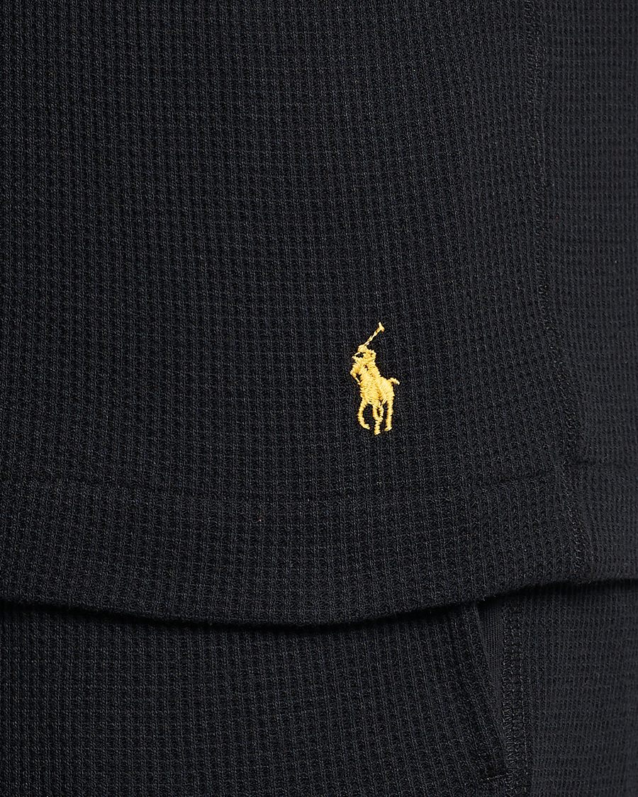 Herre | T-Shirts | Polo Ralph Lauren | Waffle Long Sleeve Crew Neck Black