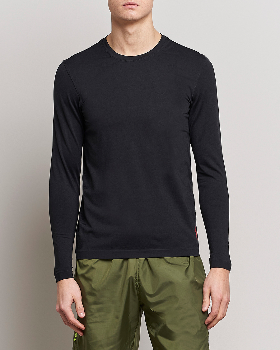 Herre | T-Shirts | Polo Ralph Lauren | Performance Seamless Long Sleeve Tee Polo Black