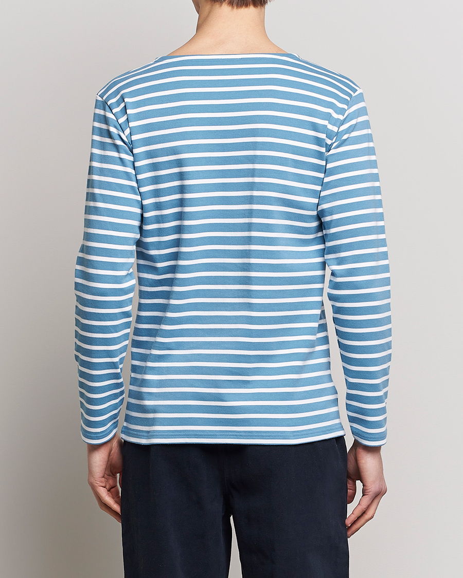Herre | T-Shirts | Armor-lux | Houat Héritage Stripe Longsleeve T-shirt Blue/Blanc