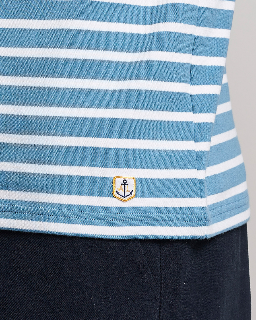 Herre | T-Shirts | Armor-lux | Houat Héritage Stripe Longsleeve T-shirt Blue/Blanc