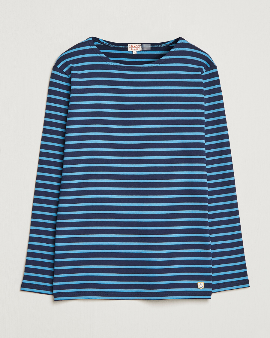 Herre | T-Shirts | Armor-lux | Houat Héritage Stripe Longsleeve T-shirt Marine Deep/St Lo