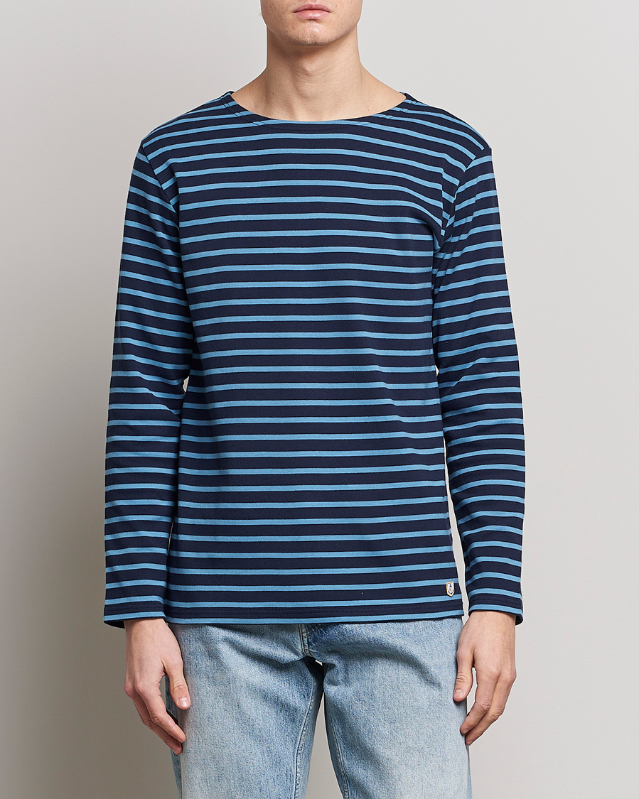 Herre | T-Shirts | Armor-lux | Houat Héritage Stripe Longsleeve T-shirt Marine Deep/St Lo
