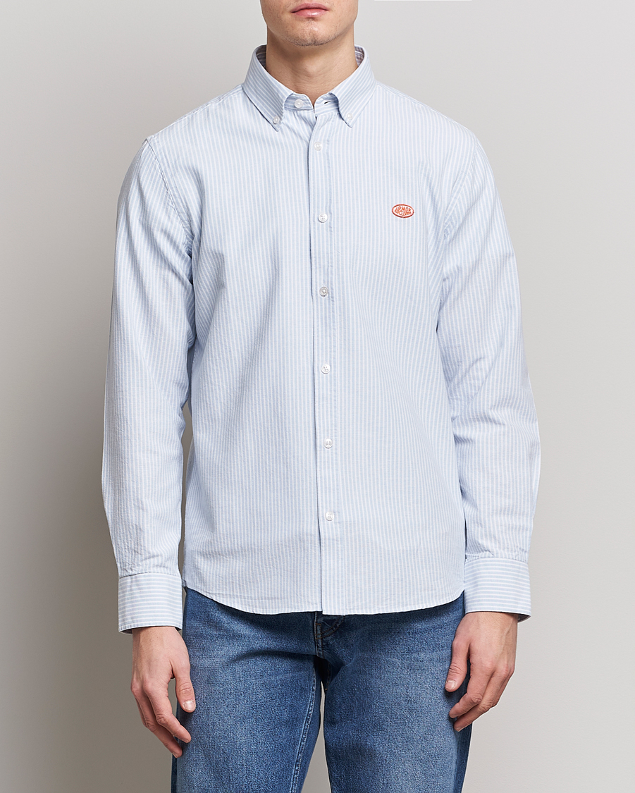Herre | Skjorter | Armor-lux | Chemise Oxford Shirt Blue/Milk