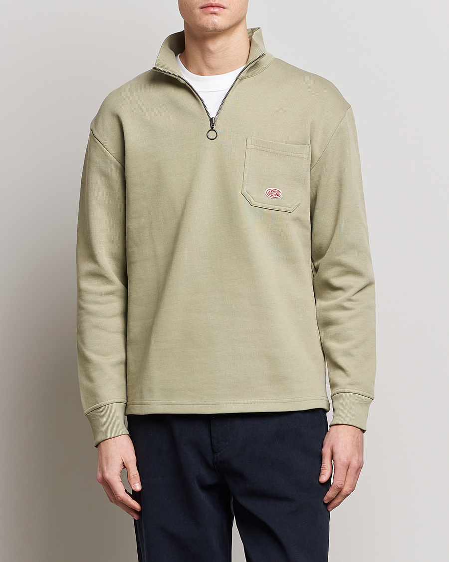 Herre |  | Armor-lux | Camionneur Cotton Half Zip Sweater Argile