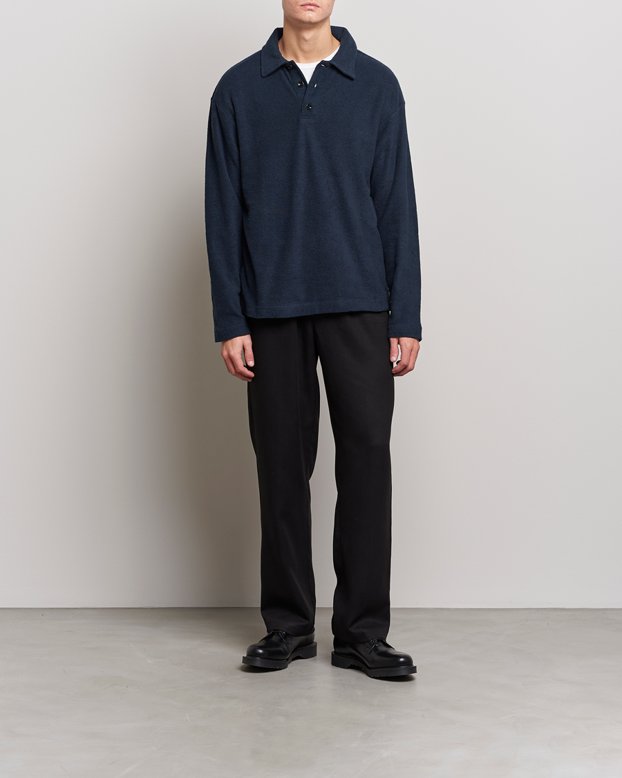 Herre | Gensere | NN07 | Joey Terry Long Sleeve Polo Navy Blue
