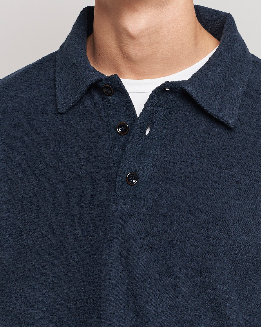 Herre | Pikéer | NN07 | Joey Terry Long Sleeve Polo Navy Blue