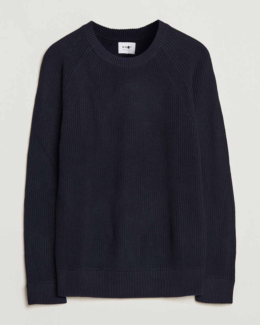 Herre | Gensere | NN07 | Jacobo Cotton Knitted Sweater Navy Blue