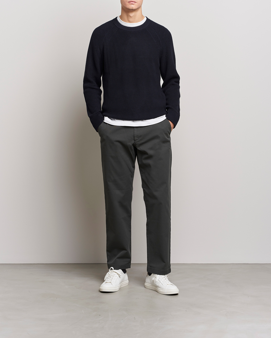 Herre | Gensere | NN07 | Jacobo Organic Cotton Knitted Sweater Navy