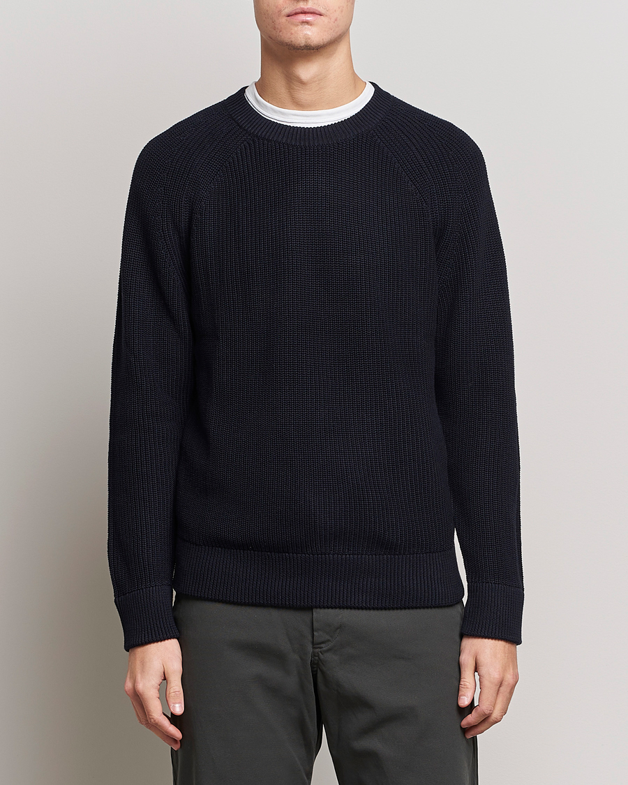 Herre | Gensere | NN07 | Jacobo Organic Cotton Knitted Sweater Navy