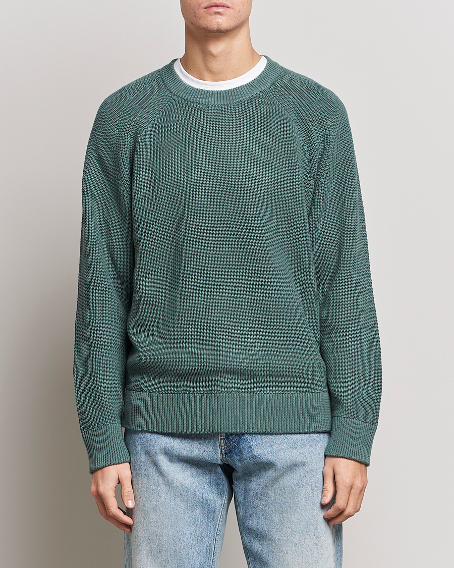 Herre |  | NN07 | Jacobo Cotton Knitted Sweater Forest Mint