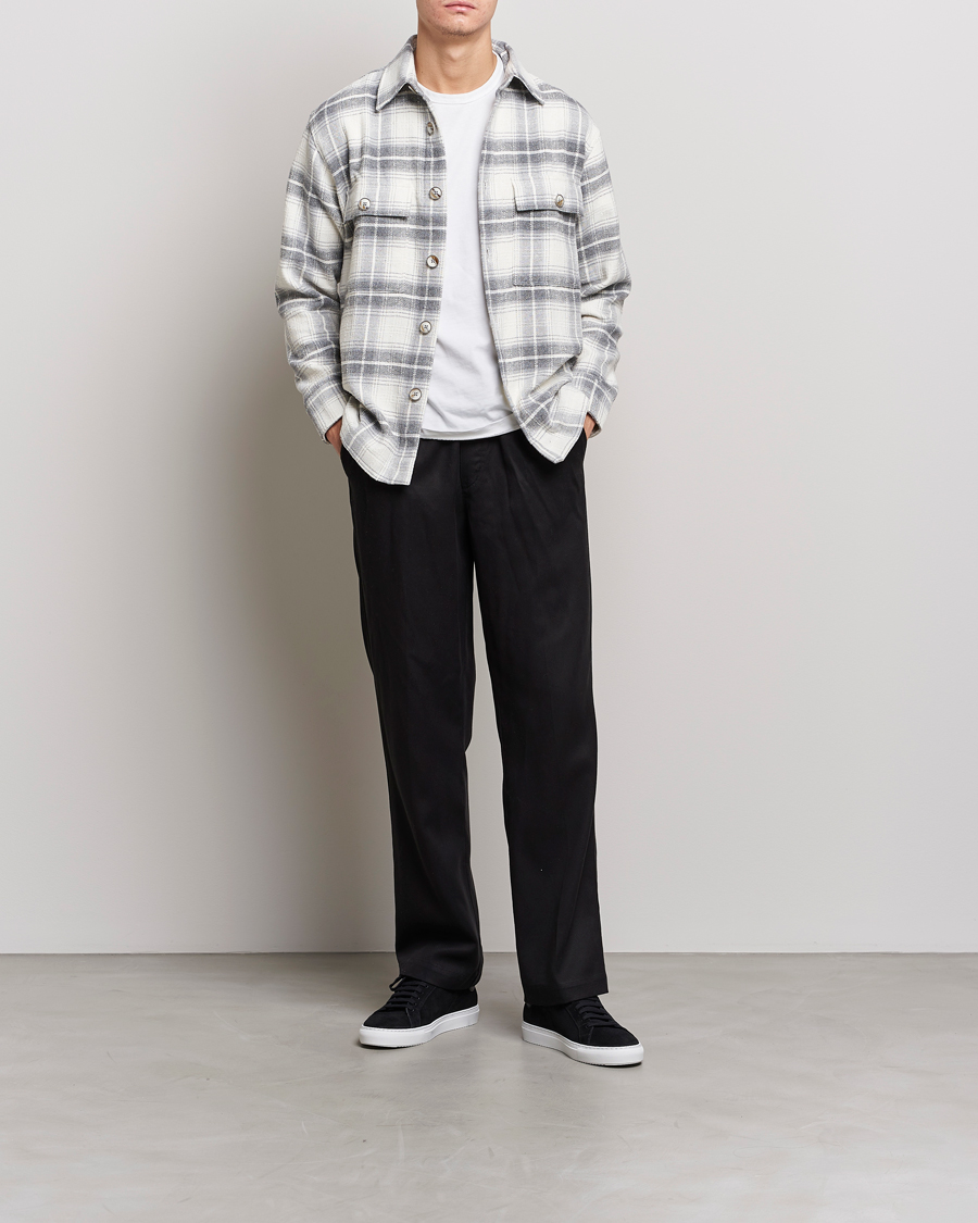 Herre | Skjorter | NN07 | Soren Cotton Checked Overhisrt Grey/White