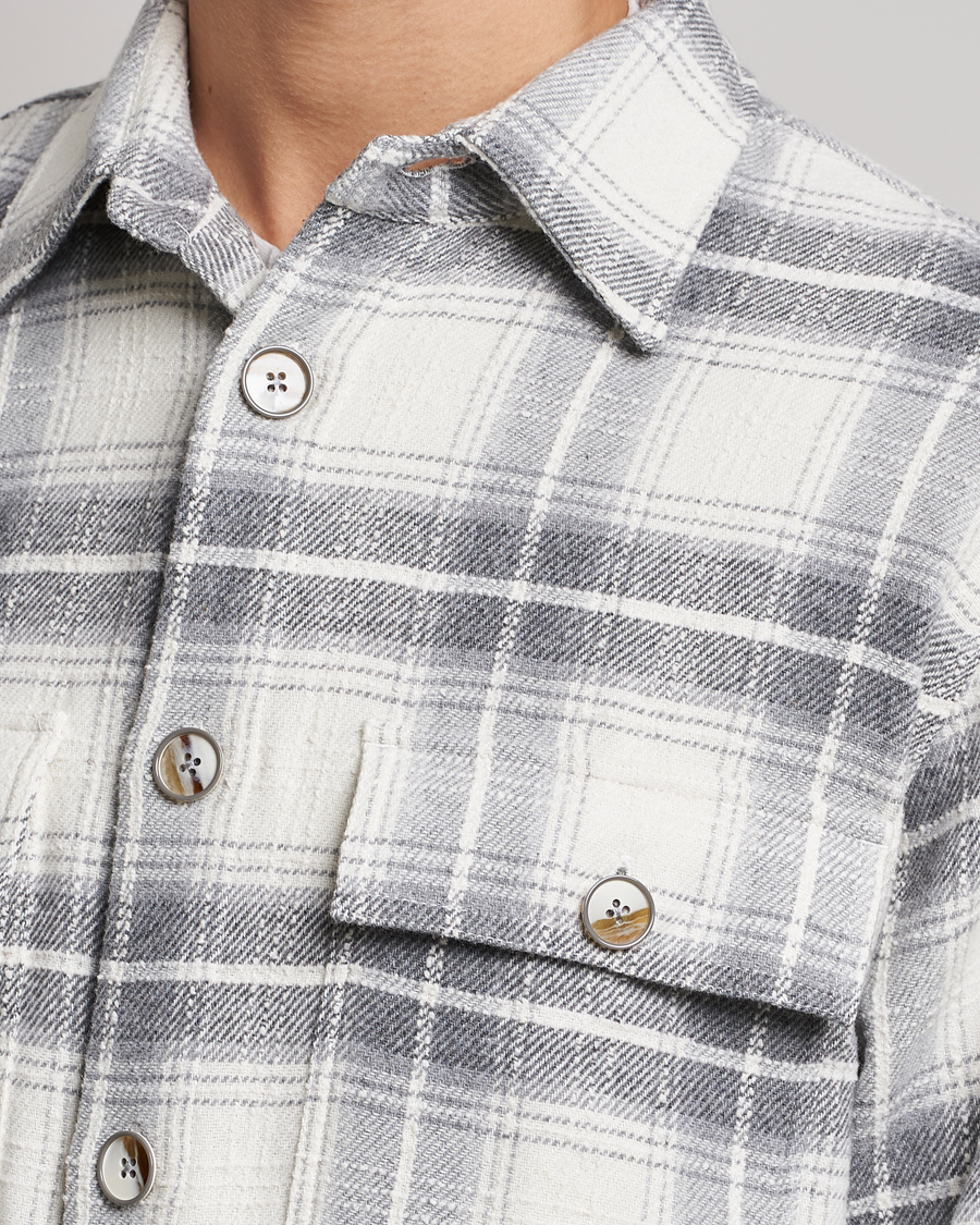 Herre | Skjorter | NN07 | Soren Cotton Checked Overhisrt Grey/White