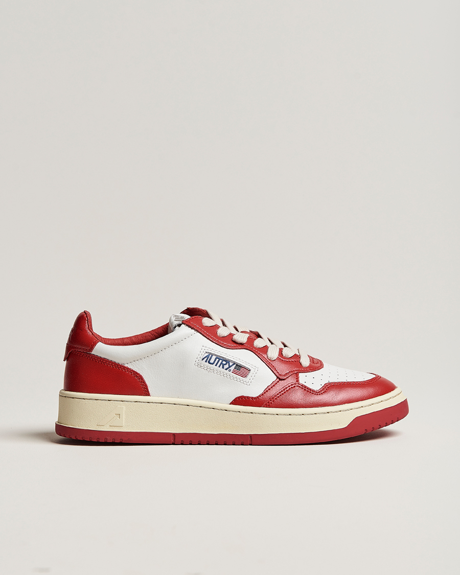 Herre | Autry Medalist Low Bicolor Leather Sneaker Red | Autry | Medalist Low Bicolor Leather Sneaker Red