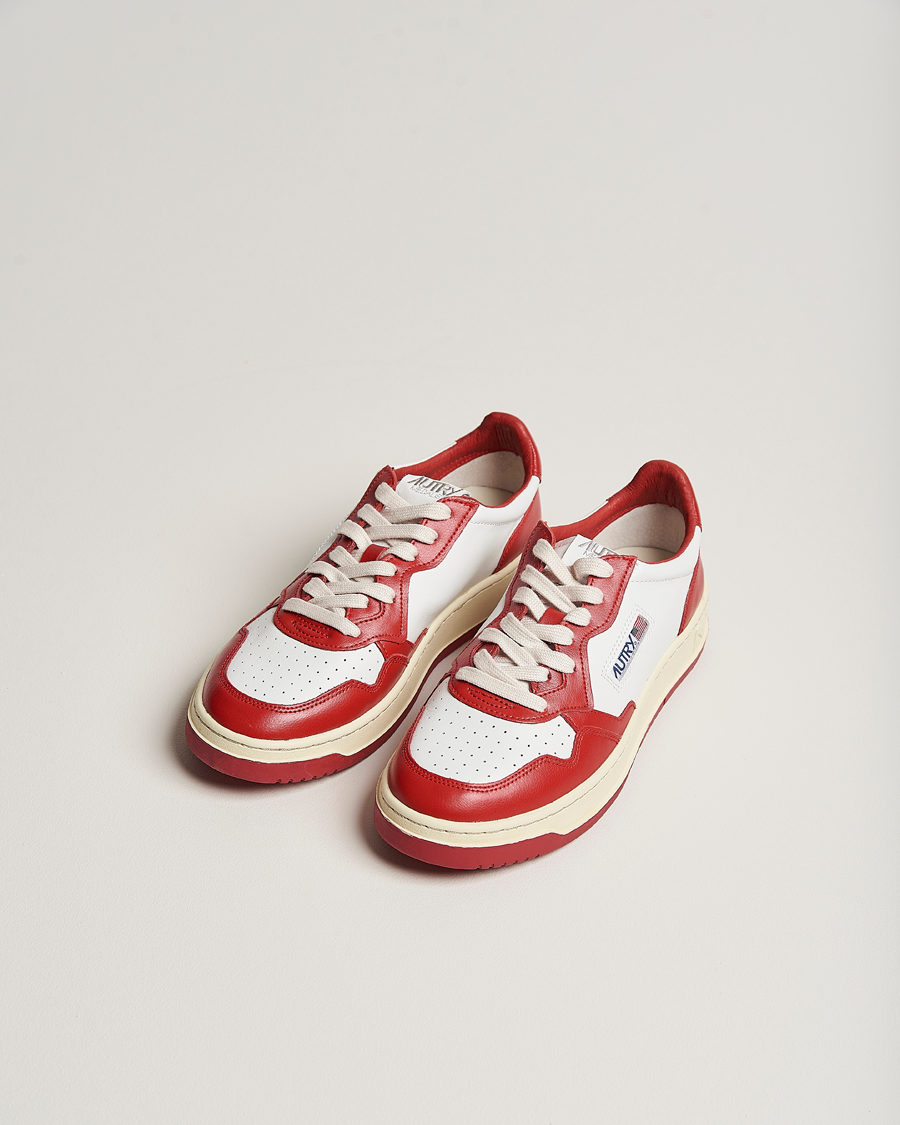 Herre | | Autry | Medalist Low Bicolor Leather Sneaker Red