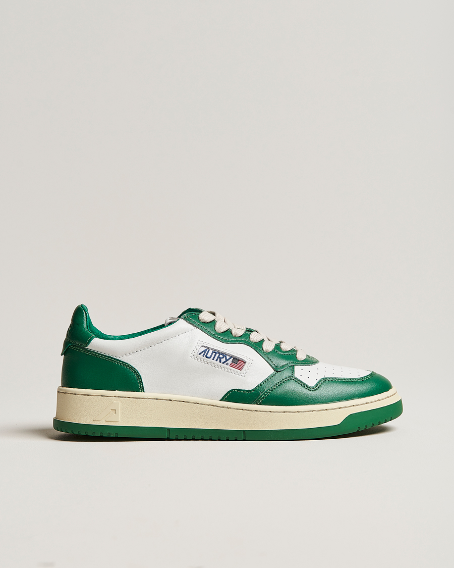 Herre | Autry Medalist Low Bicolor Leather Sneaker White/Green | Autry | Medalist Low Bicolor Leather Sneaker White/Green